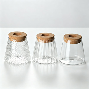 Terrarium en verre Art Déco vibrant et énergique pour bureau, vente en gros, petits vases en verre transparents pour plantes hydroponiques avec couvercle en liège pour la maison - Product Image 3