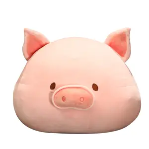 Creative Design Cartoon Pig Stuffed Plush Toy 60cm Supersoft ODM Soft Plush Doll Cute Head of Pig Cute Gift in OPP Bag