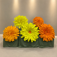 Oranjegele Dahlia Bloemhoofd Display Reuze Papieren Kunstbloem Bruiloft Evenement Decoratie Commerciële Bloemendisplay