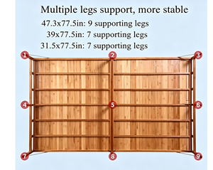 Natural Wood Folding Bed Portable Hard Surface Summer Nap Guest Room Rollaway <strong>Cot</strong> No Assembly Required Durable Wooden Frame - Product Image 5