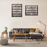 Cadre d'affichage de cartes de collection à 35 degrés, armoire murale noire verticale, présentoir de cartes de sport verrouillable avec acrylique transparent