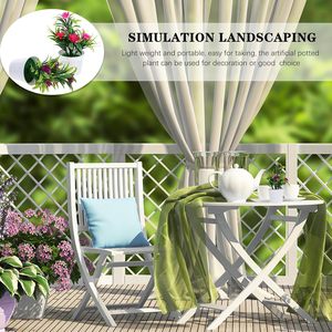Plante artificielle en pot à cinq pétales, type bonsaï vert, avec roses en mousse, pour la photographie de robes de mariée en intérieur et les célébrations de Thanksgiving - Product Image 3