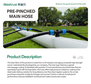 <span class=keywords><strong>Tuyau</strong></span> d'irrigation <span class=keywords><strong>goutte</strong></span> <span class=keywords><strong>à</strong></span> <span class=keywords><strong>goutte</strong></span> plat en PE pré-perforé Neetrue NTS-RXG 6x4 pouces, <span class=keywords><strong>1000m</strong></span>/rouleau, longueur et épaisseur personnalisables - Product Image 2