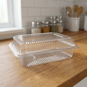 Boîte à charnière en PET transparente, capacité 1250 ml / 42 oz, gamme de contenants à charnière en PET - Vente en gros de boîtes à charnière en PET pour boulangerie - Product Image 3