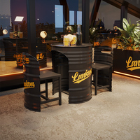 Offre Spéciale – Ensemble Table et Chaises 2 Places Industriel Moderne en Fer Durable pour Extérieur, Maison, Bar, Hôtel, Salle de Sport, Restaurant, Café