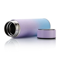 Flacon à vide dégradé à large ouverture bouteille d'eau isolée en acier inoxydable 500ml 17oz bouteille thermos de sport avec logo personnalisé