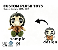 Boneka Karakter Kartun Plushie Lembut Isi Dakron untuk Hadiah Promosi Boneka Plushie Custom