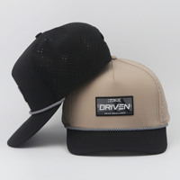 Casquette de baseball personnalisée en PVC et caoutchouc, imperméable, avec trou découpé au laser, pour le golf, le streetwear et les sports de plein air, vente en gros