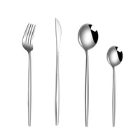 Ensemble de Couverts de Table 24 Pièces Style Occidental Portugais en Acier Inoxydable Doré – Couteau à Steak, Fourchette, Cuillère – Coffret Cadeau – Meilleure Vente