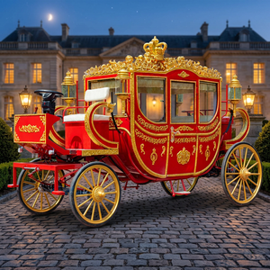 Chariot électrique sans chevaux de style royal pour visites touristiques, rouge de luxe, best-seller, chariot électrique de style royal, vente chaude - Product Image 1