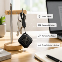 Traceur intelligent mondial pour animaux de compagnie, avec cordon carré noir en matériau durable, gestion par lots, historique de trajectoire sur 7 jours, application et site web gratuits