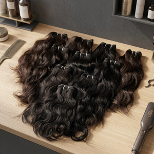 South Indian Virgin Remy <b>Hair</b> Machine Double Weft Extensions Bundles VGP 100g All Colors Suitable 60%+ Chemical Free Weave - Product Image 3