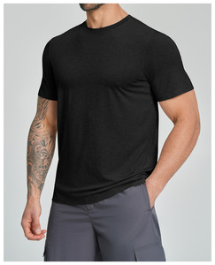 Camisetas YIYI Transpirables, que Absorben la Humedad y son Amigables con la Piel para Hombre, Cuello Redondo, Corte Holgado, Mezcla de Lana Merino y Lyocell, <span class=keywords><strong>Manga</strong></span> <span class=keywords><strong>Corta</strong></span> - Product Image 2