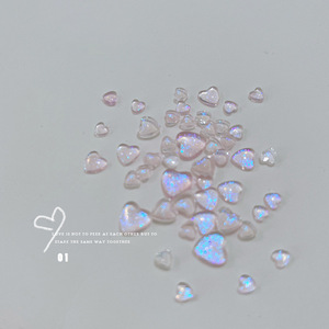 50pcs Mixed Size Love Jewelry Nail Charms Aurora <strong>Heart</strong> Nail Art Decoration 3D Peach <strong>Heart</strong> Nail Parts for DIY Manicure Accessory - Product Image 6