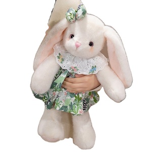 Plushies nhà sản xuất Hot Bán Thú nhồi bông đồ chơi lông thỏ tóc Bow ăn mặc đáng yêu dễ thương sang trọng thỏ búp bê cho cô gái Quà Tặng - Product Image 6