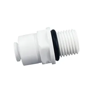 RO Water Straight Pipe Fitting 1/4 OD Hose 1/4" Male Female Quick Connector System Water Purifies With O Seal Rubber Ring