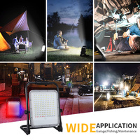 KCD-Lampe de travail LED pour la pêche en plein air rechargeable 12v 27w 40w 48w 60w COB pliable et étanche