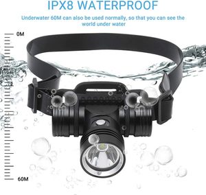 B14 <b>Rechargeable</b> Diving Headlamp Flashlight IP68 Waterproof 200M Beam Range Super Bright 1000 Lumens Camping High-Low-SOS Modes - Product Image 2