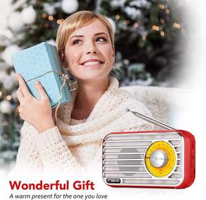 Radio portable rétro 3 bandes FM AM WB avec antenne métallique extensible, haut-parleur grand format, idéale pour les personnes âgées, radio de poche rechargeable - Product Image 5