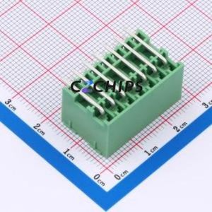 DB2ERHB-3.5-2*7P-GN Plug-in Terminal Block Bent Lead Through Hole,P=3.5mm Board-to-Board / Socket - Closed 2x7P 3.5mm Green - Product Image 2