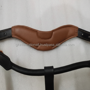 Beautifully shaped custom made crystals decorative <b>padded</b> leather horse halter in full cob over size at factory price India - Product Image 1