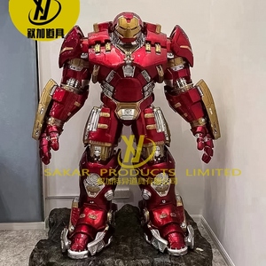 Venta caliente gran personaje de Anime al aire libre centros comerciales fibra de vidrio tamaño real <span class=keywords><strong>Iron</strong></span> <span class=keywords><strong>Man</strong></span> Mark 44 Hulk Buster estatua - Product Image 1