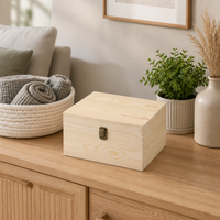 Boîte en bois de luxe, boîte de rangement en bois massif avec couvercle à charnières pour l'organisation professionnelle du bureau