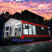 Bateau-maison en aluminium soudé durable et économique pour la croisière, le transport, la pêche, le divertissement et les loisirs avec moteur hors-bord de 90 CV