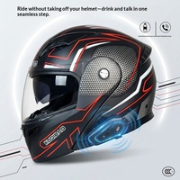 Helm Motor Cool Ride Pro ABS dengan Visor Flip-Up Terintegrasi untuk Headset, Daya Tahan Baterai Lama, Fungsi Navigasi Panggilan