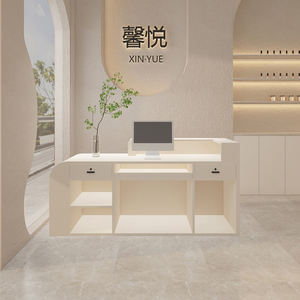 Comptoirs de réception de luxe pour salons de beauté exécutifs Comptoirs de réception pour vente de café avec LED - Product Image 4