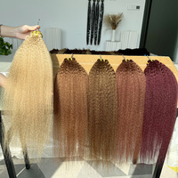Vente en gros de trame de cheveux de qualité 10a 12a couleur blond miel brun rougeâtre bordeaux #27 #4 #30 #33 99j faisceaux de cheveux humains crépus droits