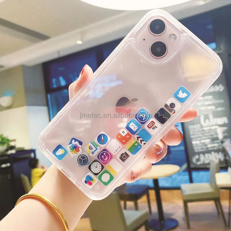 2022 new fashion IOS icon app soft tpu clear liquid phone case for iphone 14 pro max 13 pro