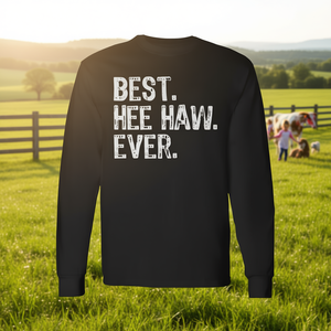 T-shirt à manches longues Best Cool Hee-Haw Ever, design promotionnel adapté aux familles - Product Image 3