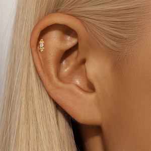 CANNER Boucles d'oreilles tendance en argent 925, design minimaliste en forme de cœur - Product Image 4