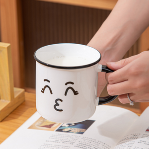 Mug en céramique au design de dessin animé créatif et original, couvercle personnalisé, couleur et logo personnalisés, 400 ml, passe au lave-vaisselle et au micro-ondes, pour les fêtes, le café - Product Image 4