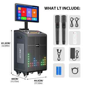 무선 노래방 스피커 휴대용 LED 스피커 디스코 라이트 BT 스피커 내장 마이크 빅 파워 충전식 오디오 파티 무대 - Product Image 2