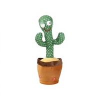 Cactus Dansant Électrique Interactif Chantant et Parlant en Peluche pour Enfants de 4 à 6 Ans