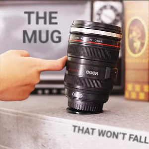 Tasse publicitaire personnalisée de haute qualité 400ml SLR Creative Doublure en acier inoxydable <span class=keywords><strong>Objectif</strong></span> de caméra Tasse à café isolée et couvercle Conception spéciale - Product Image 4