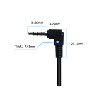 Câble audio stéréo mono TRS TRRS coudé 3,5 mm 4 pôles vers 3,5 mm 4 pôles pour casque, rallonge audio stéréo, câble jack stéréo