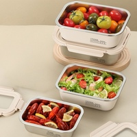 Récipient de nourriture scellé en acier inoxydable avec multi-tailles grand récipient de boîte à lunch Bento en métal pour adultes enfants pour l'école à la maison