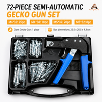Kit d'outils de pose d'ancres pour murs creux avec 72 chevilles Molly, pistolet à chevilles M4 et M5 pour l'installation et la réparation de plaques de plâtre et de cloisons sèches