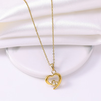 Collier pendentif en acier inoxydable plaqué or Huibao, cœur, lune, aile d'ange, zircon rose, bijoux romantiques pour femmes