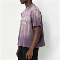 T-shirt Oversize Premium Teint en Pièce 240 Grammes en Coton Tricoté Lourd, Logo Personnalisé, Marque Privée, Fabricant de Streetwear