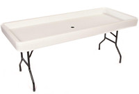 Table de remplissage et de refroidissement en plastique robuste de 6 pieds de grande taille pour la fête de nombreuses personnes