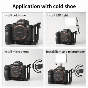 Kit de stabilisation de cage anti-vibration Selens L Plate pour appareil photo <span class=keywords><strong>Sony</strong></span> A7 <span class=keywords><strong>III</strong></span>/<span class=keywords><strong>a7R</strong></span> <span class=keywords><strong>III</strong></span>/a9 - Product Image 4