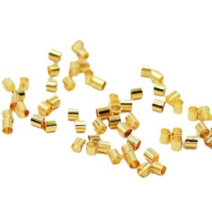 Gold Plated Positioning Tube Beads Straight Spacer DIY Jewelry Accessories 18K 14K Real Gold Copper Plating Yiwu Origin - Product Image 4
