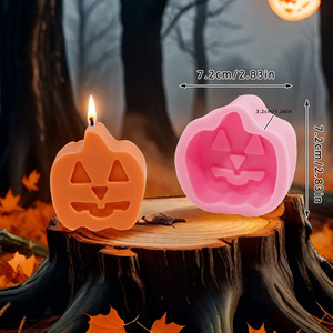 Halloween Pumpkin Candle Mold Diy Baking Soap Cake Mold Customizable Shape White Pink Gray Green Transparent - Product Image 3