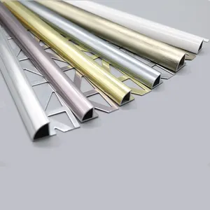 Taoa Misumi — profil de garniture à angle de carreaux en aluminium perforés, pierres décoratives chinoises, couleur argent et blanc, pour céramique ou led