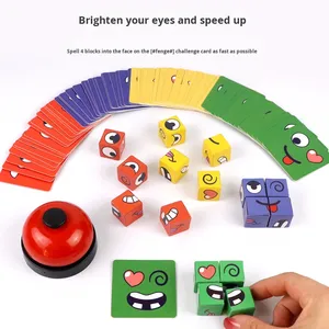 Cubo que cambia de cara de madera de diseño Popular, bloques de construcción, tarjeta educativa Montessori, juguete de rompecabezas competitivo en la naturaleza - Product Image 3