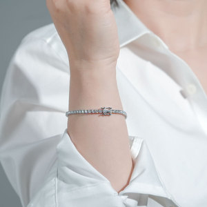 Bracelet tennis de luxe haut de gamme en argent sterling S925, style européen et américain, exquis, entièrement serti de <span class=keywords><strong>moissanite</strong></span>, pour femme - Product Image 4